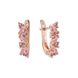 Aretes de racimo en Oro de 14K, baño de Oro Rosa colores