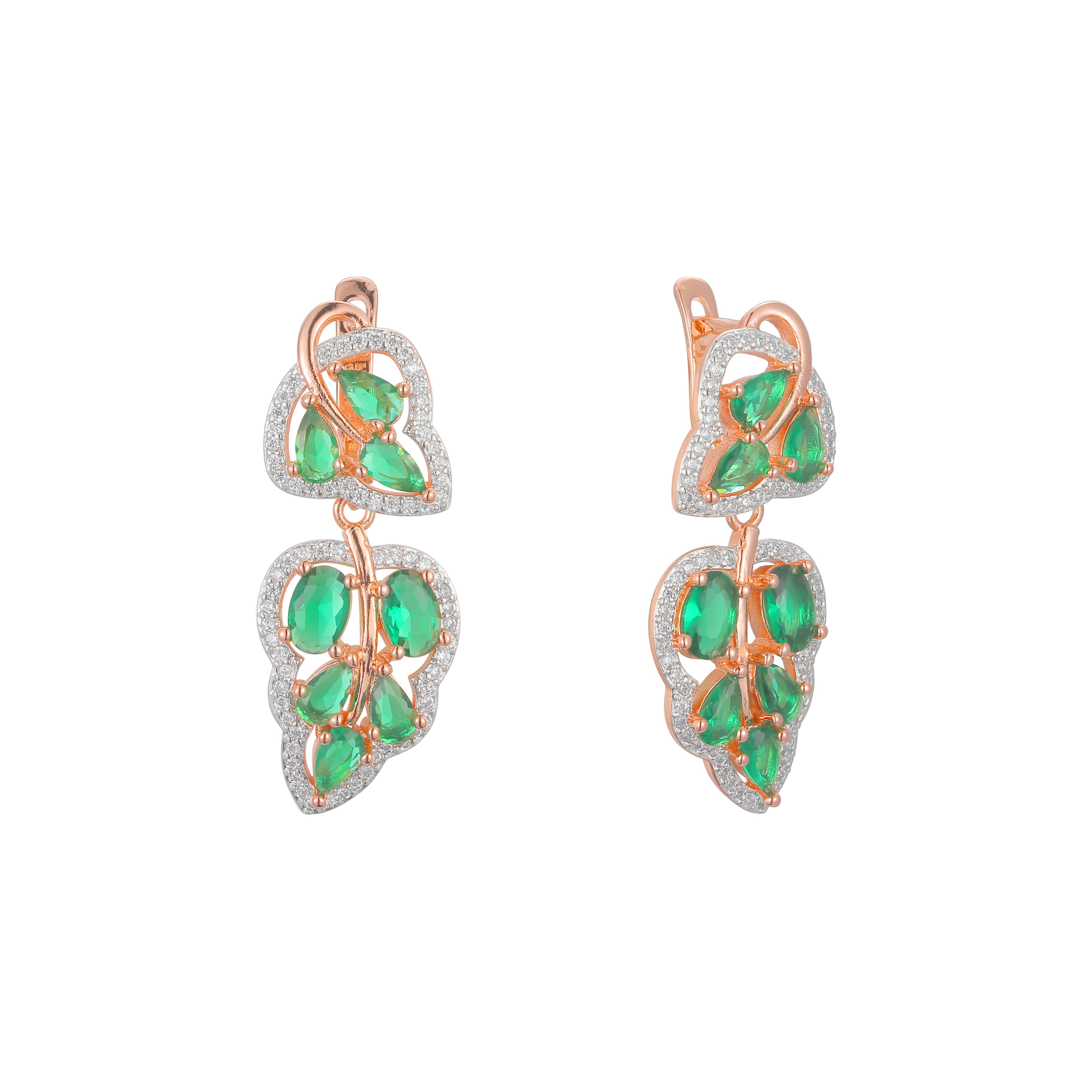 Great leave earrings in 14K Gold, Rose Gold, two tone plating colors