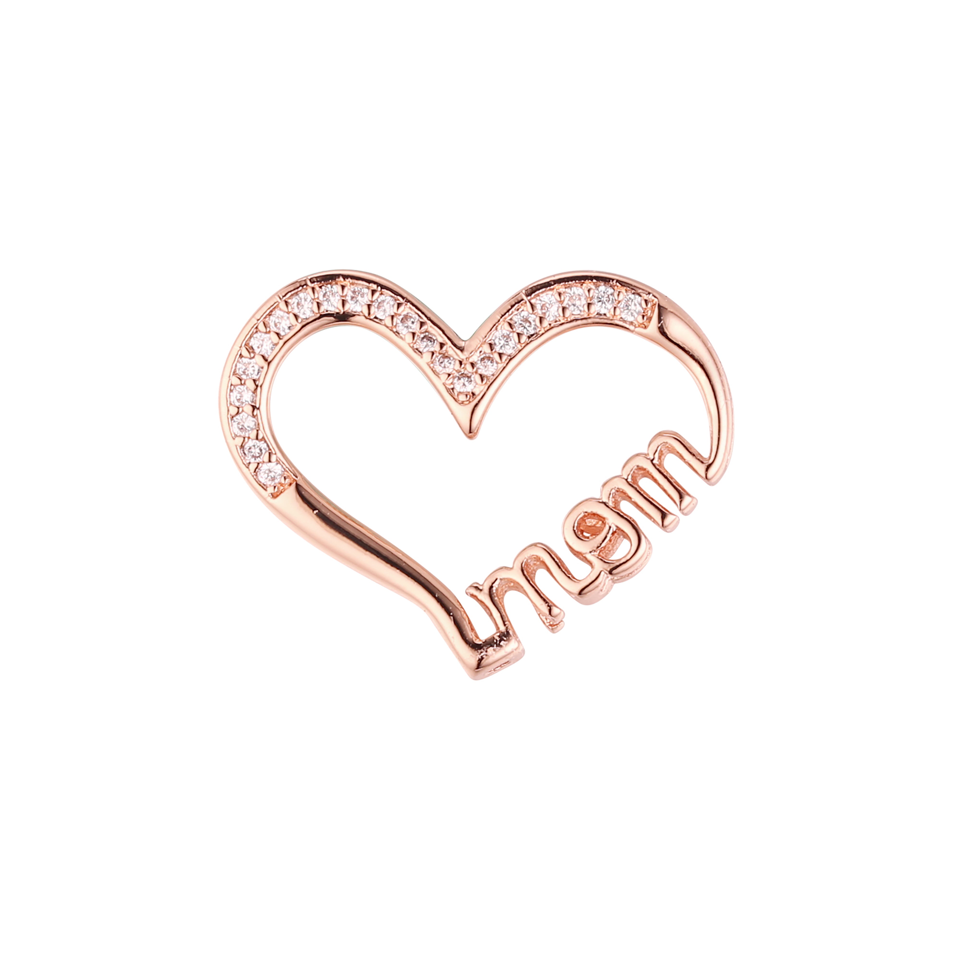 Rose Gold heart pendant of mom