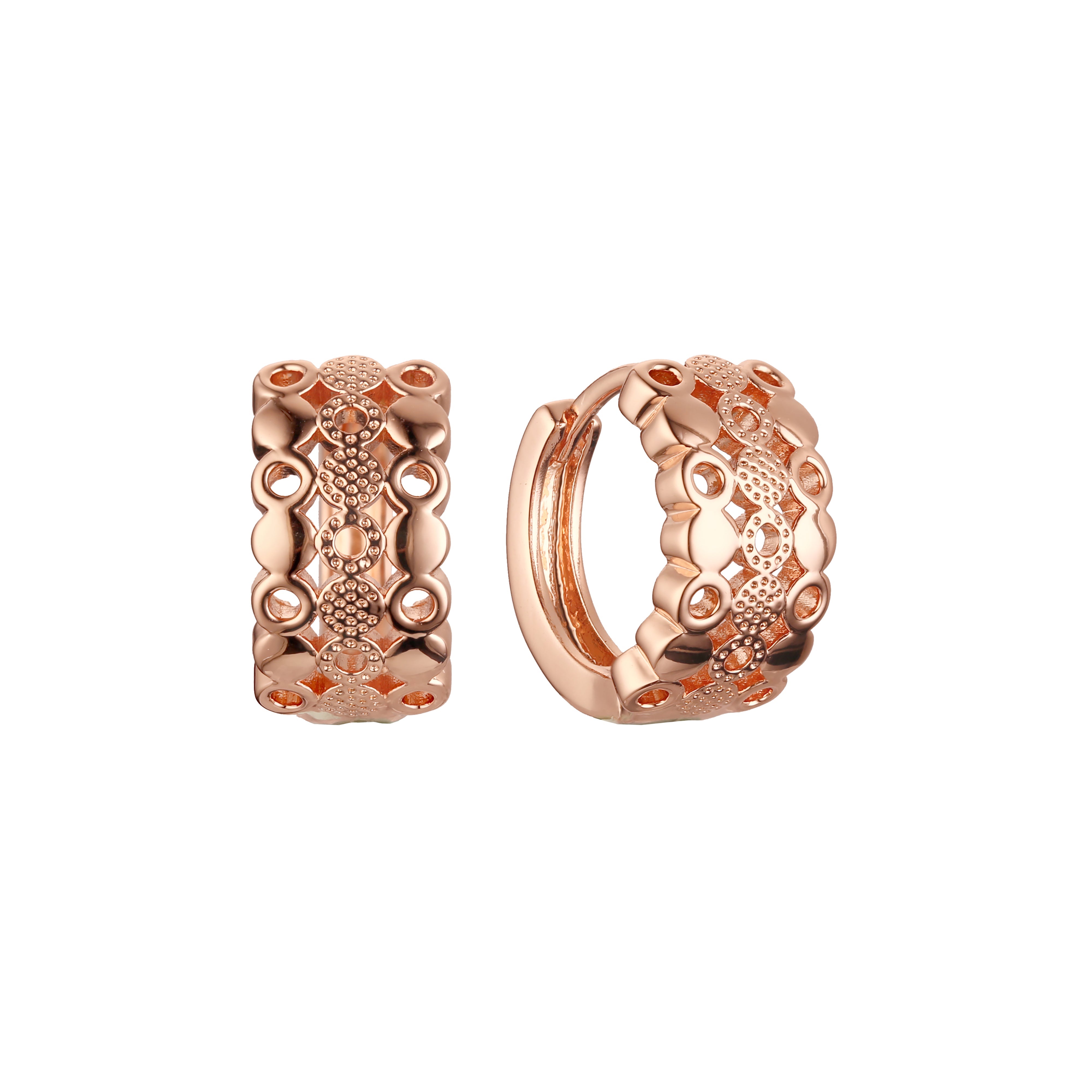 Huggie earrings in 14K Gold, Rose Gold plating colors