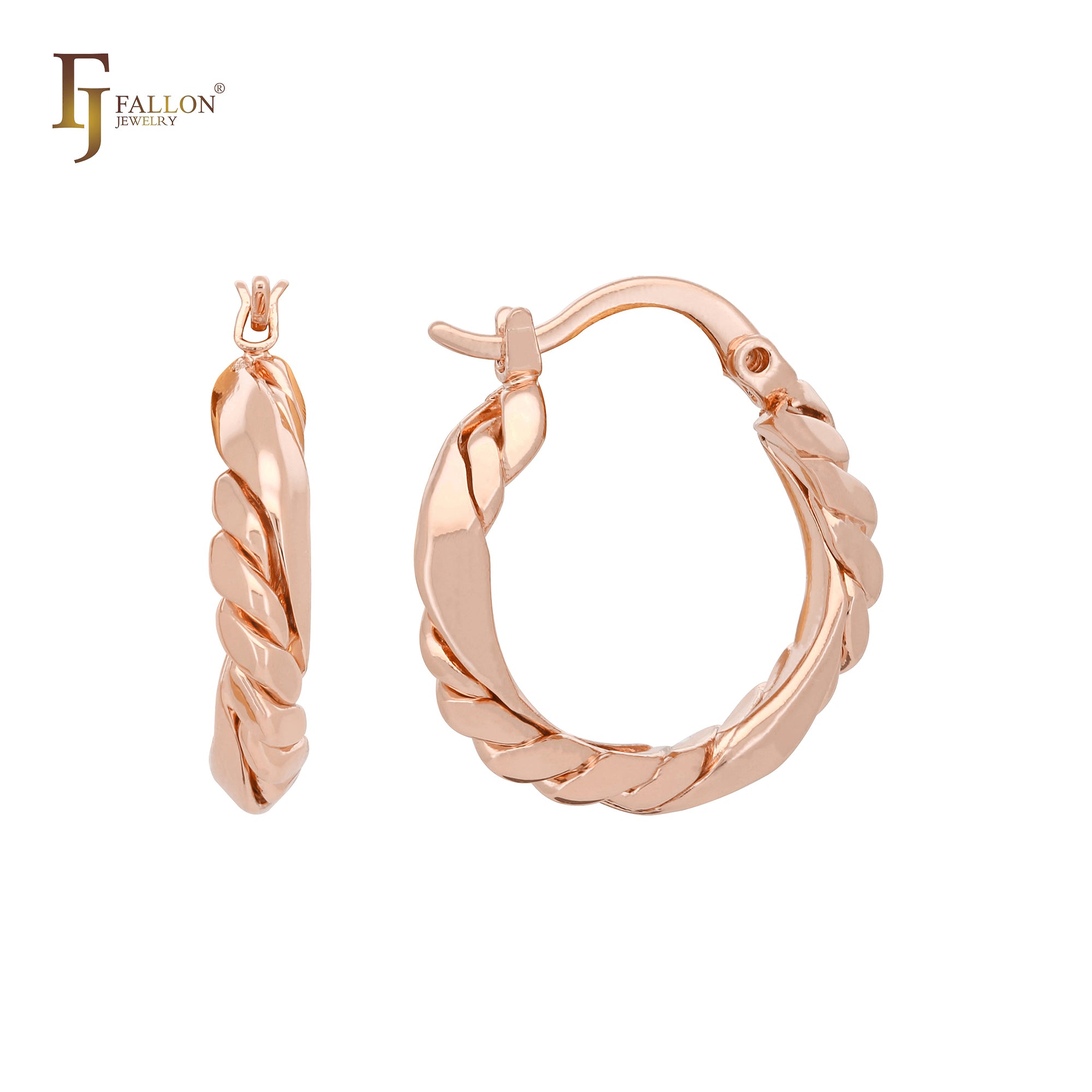 Twisted textured 14K Gold Hoop earrings