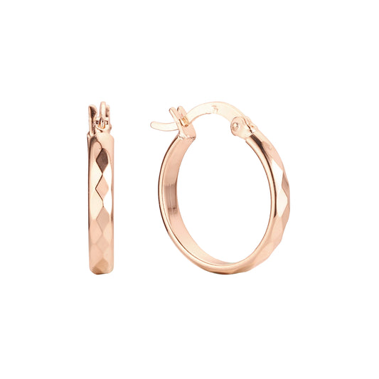 Hoop earring in 14K Gold, Rose Gold plating colors