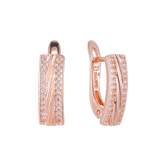 Earrings in 14K Gold, Rose Gold, two tone plating colors