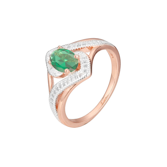 Rose Gold two tone solitaire big stone rings