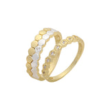 Anillos apilables en Oro Blanco, Oro Rosa, Oro 14K, baño en dos colores