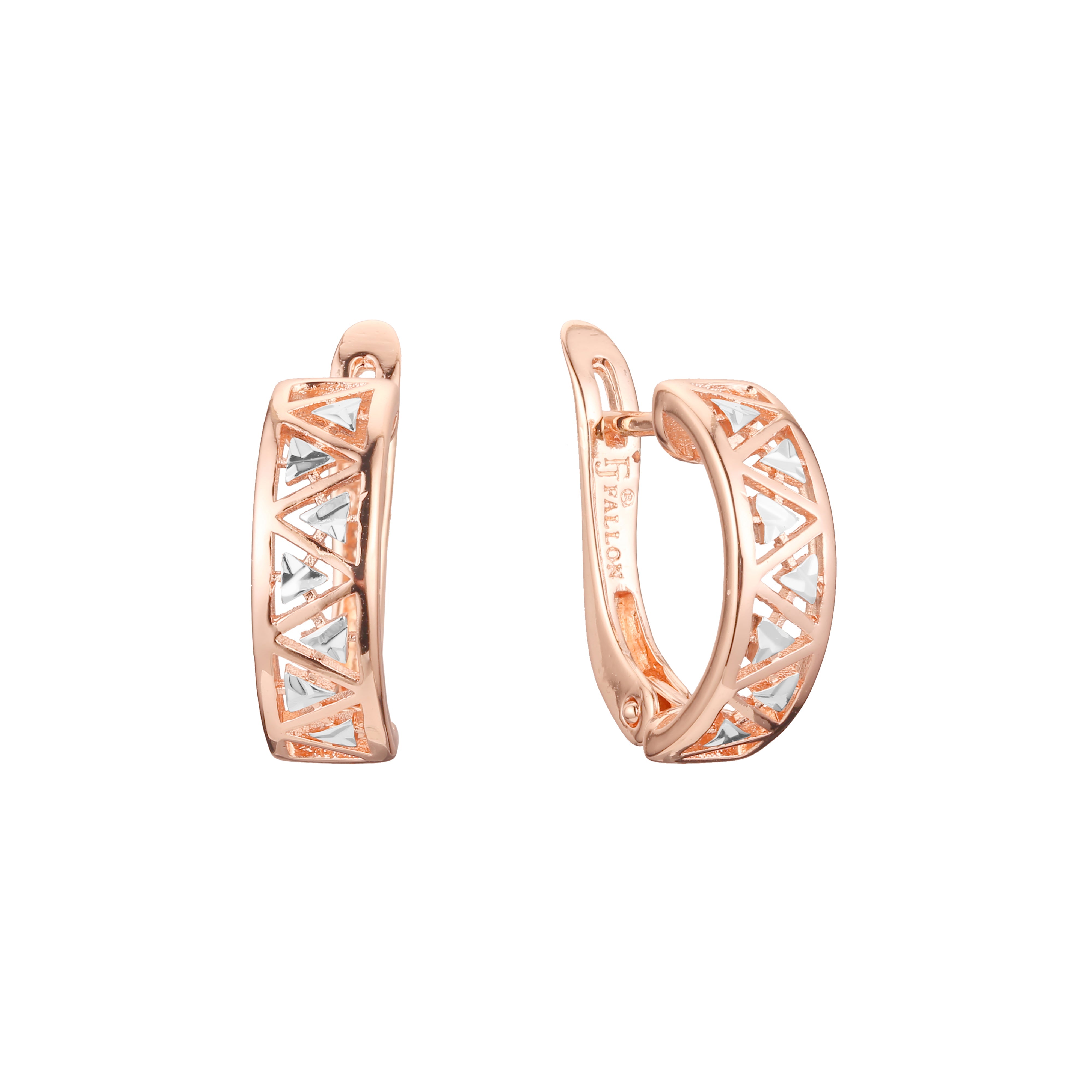 Earrings in 14K Gold, Rose Gold, two tone plating colors