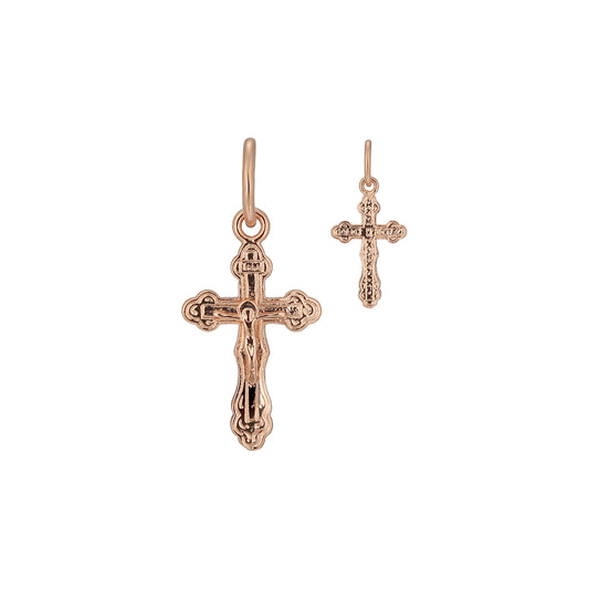 Rose Gold Orthodox Cross pendant