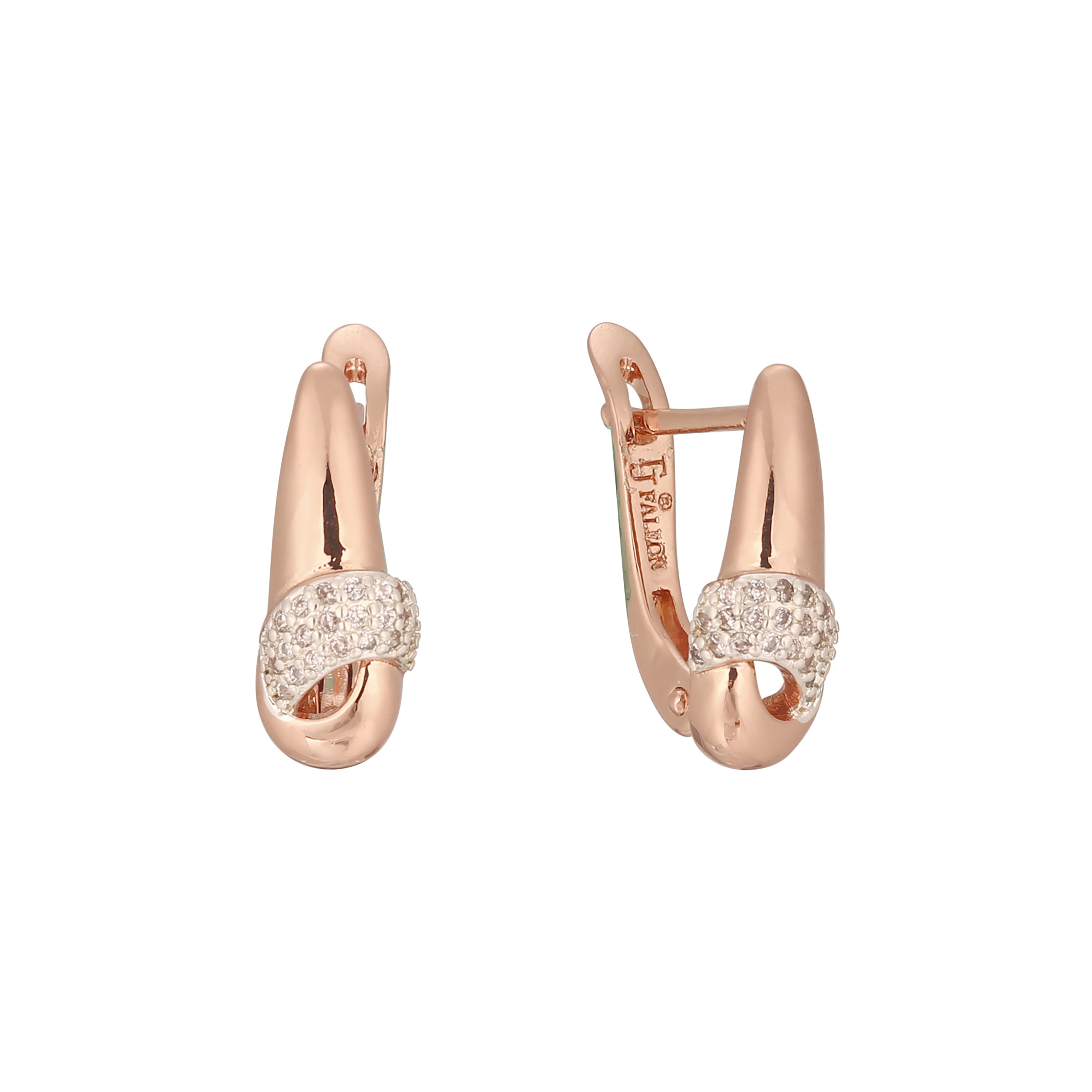 Rose Gold two tone earrings