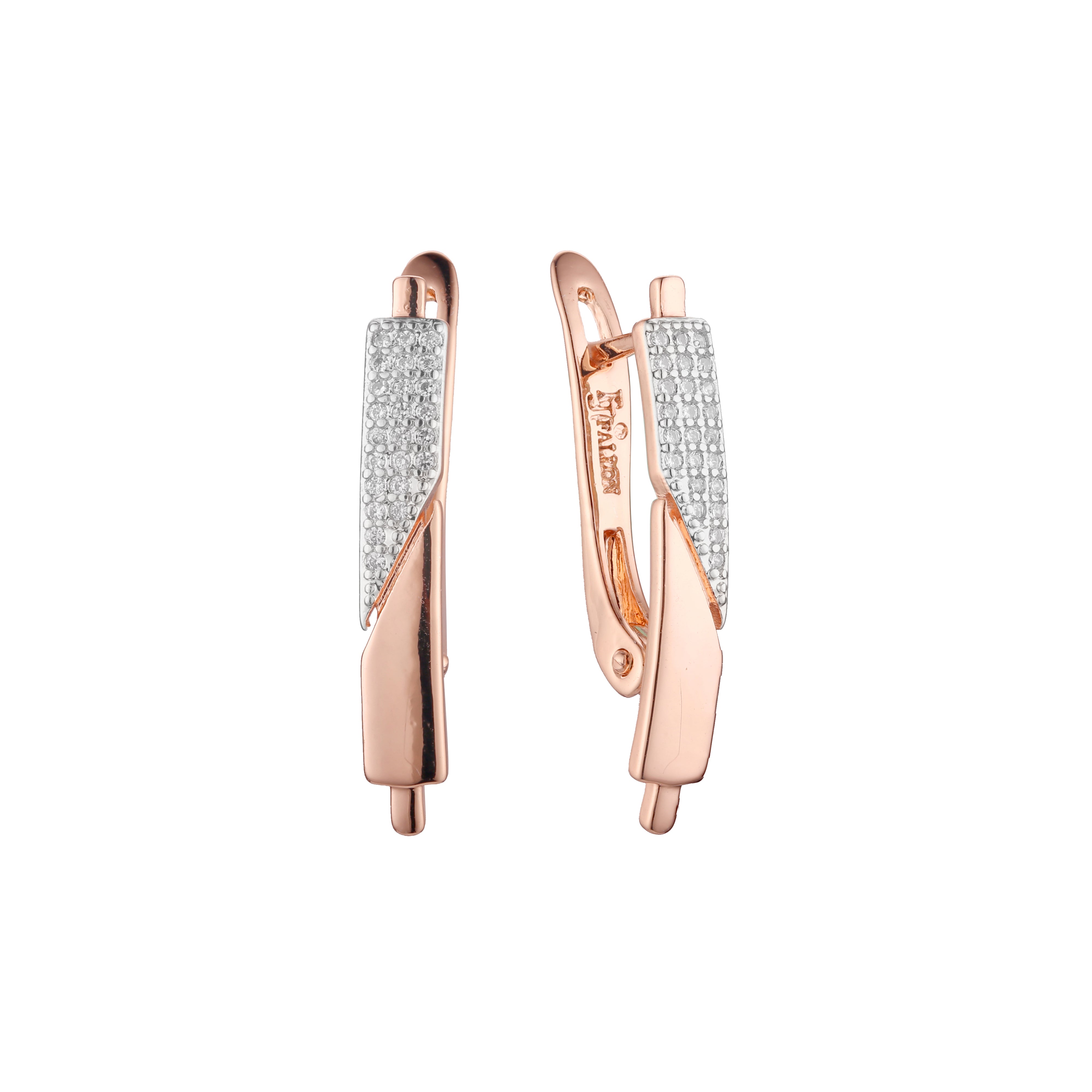 Aretes de racimo en Oro de 14K, Oro Rosa, baño de dos colores