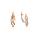 Brincos em ouro 14K, ouro rosa, duas cores de revestimento