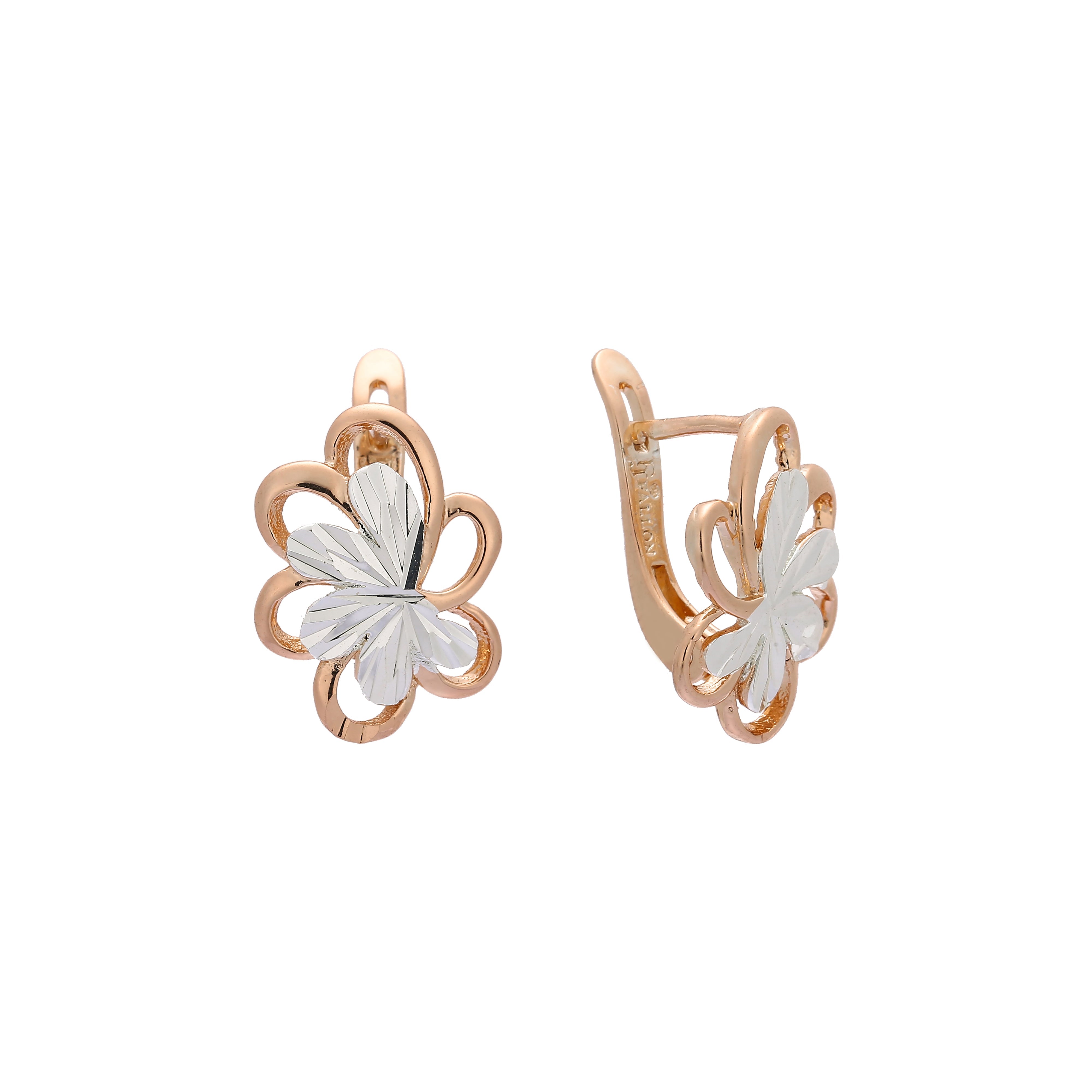 Rose Gold two tone earrings