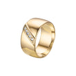 Anillos anchos para hombre en Oro Blanco, Oro 14K, Oro Rosa, baño en dos tonos