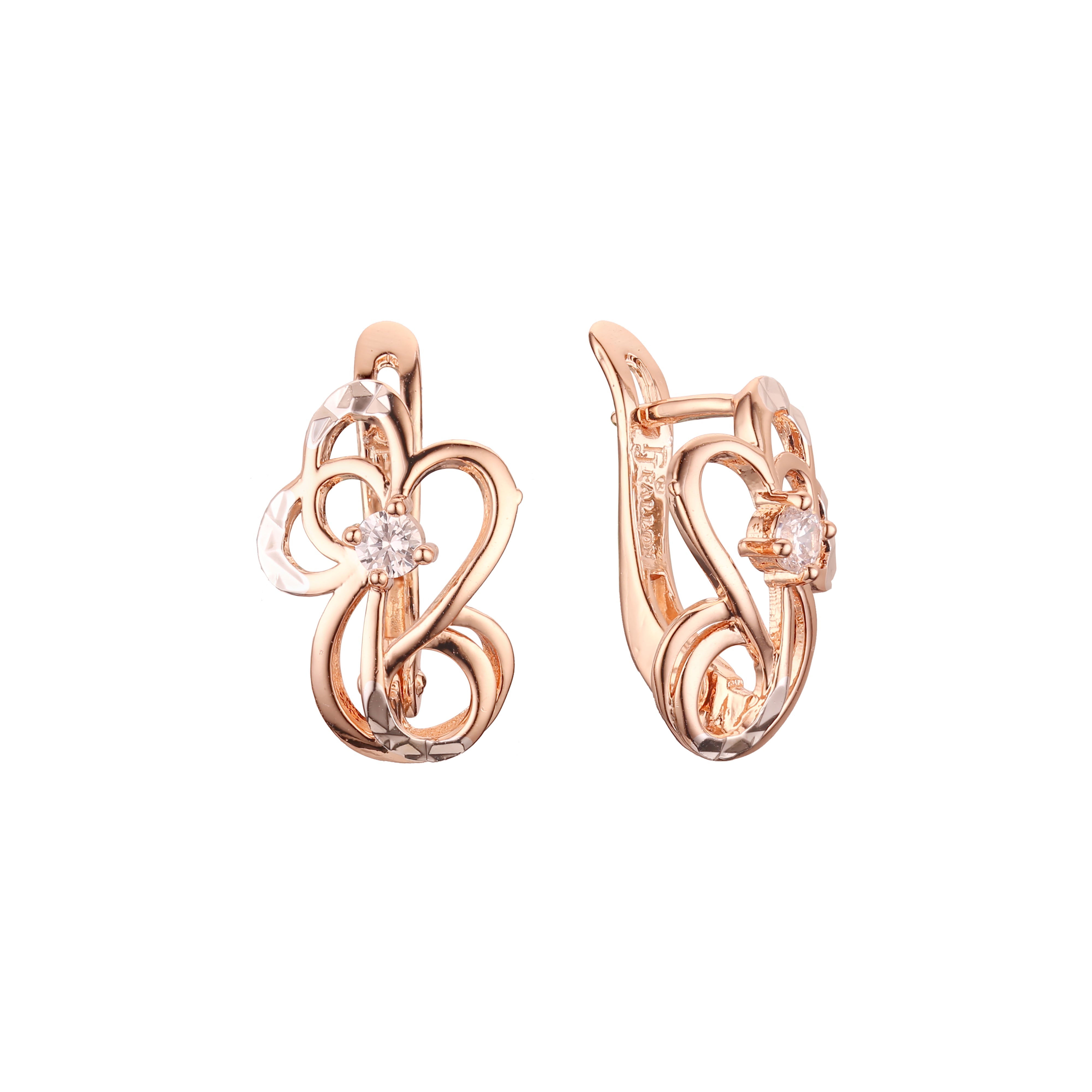 Rose Gold two tone earrings