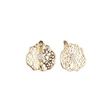 Filigree flower earrings in 14K Gold, Rose Gold two tone plating colors