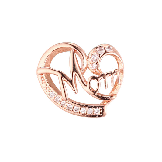 Rose Gold heart pendant of mom