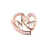 Rose Gold heart pendant of mom