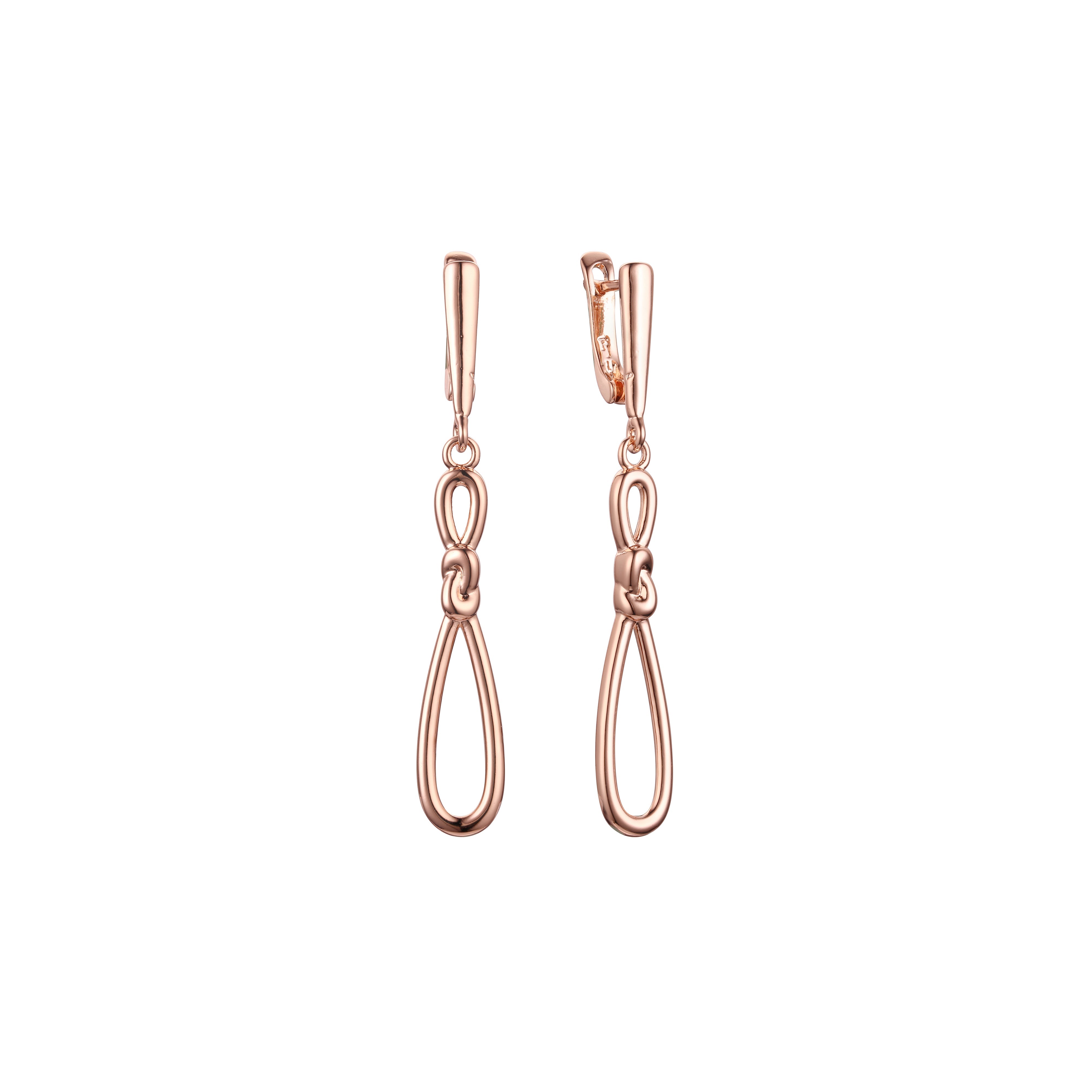 Aretes infinitos altos en Oro de 14K, baño de Oro Rosa en dos colores