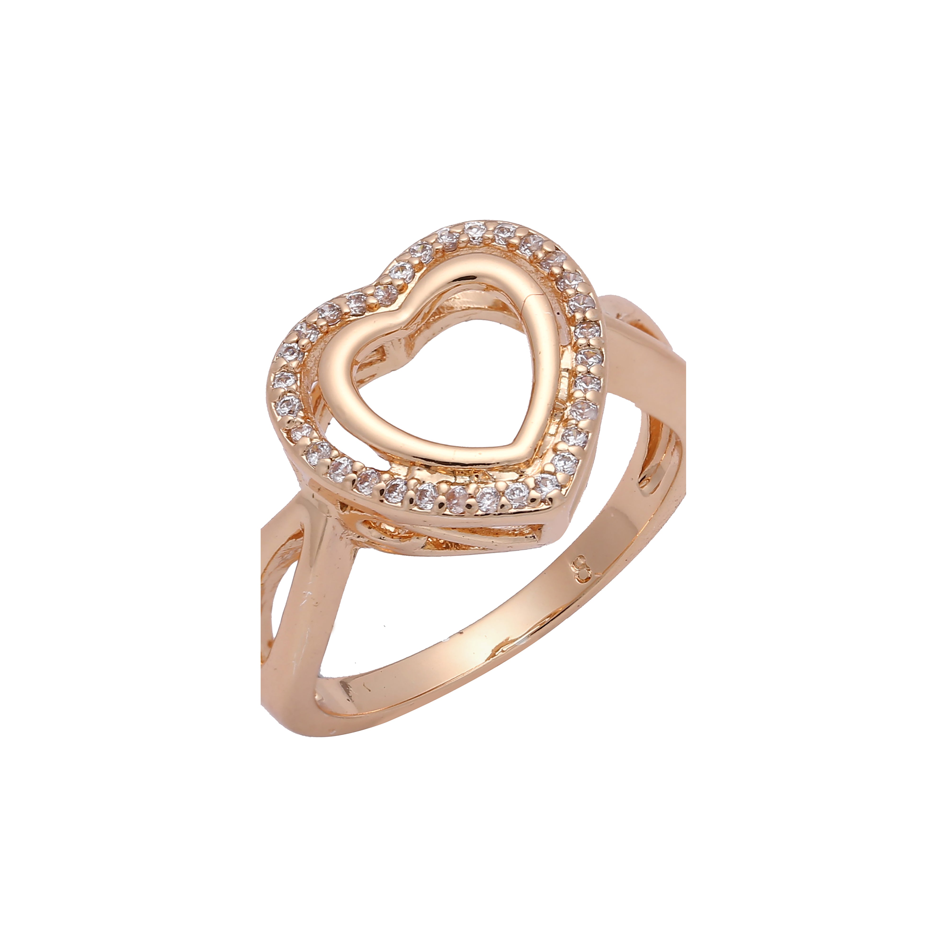 Rose Gold big heart rings