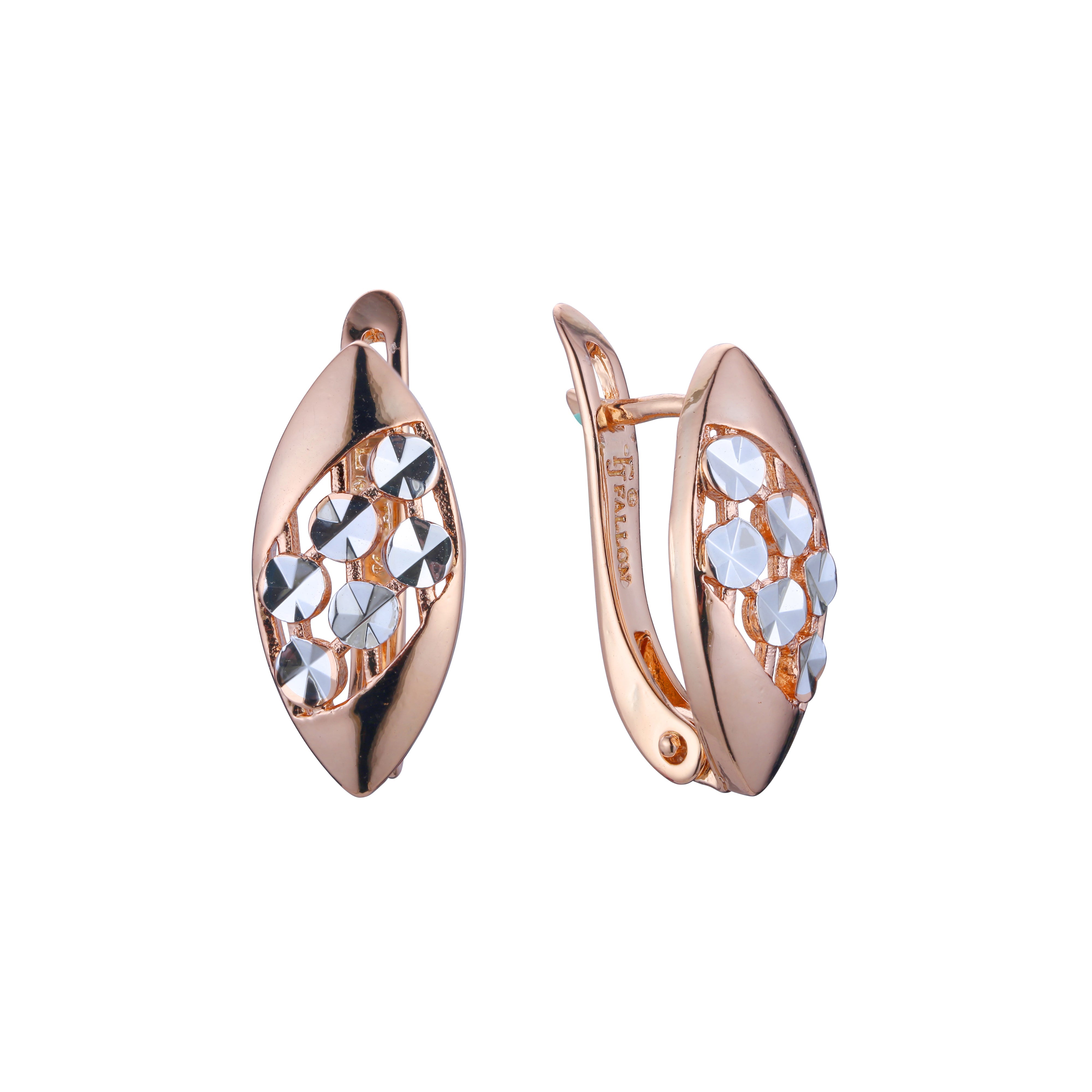 Rose Gold two tone earrings