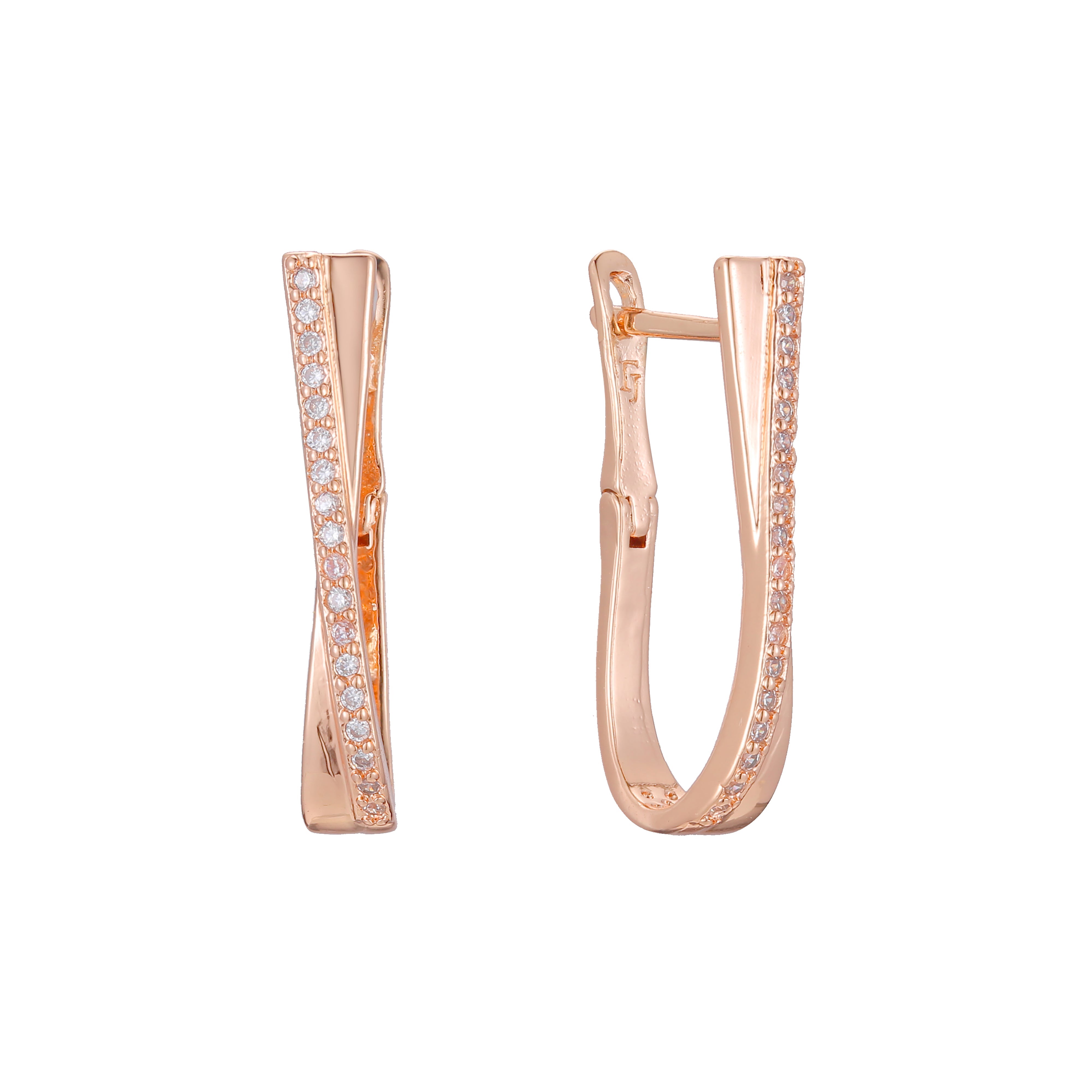 Earrings in 14K Gold, Rose Gold, two tone plating colors