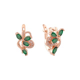 Cluster Colorful CZs Rose Gold earrings