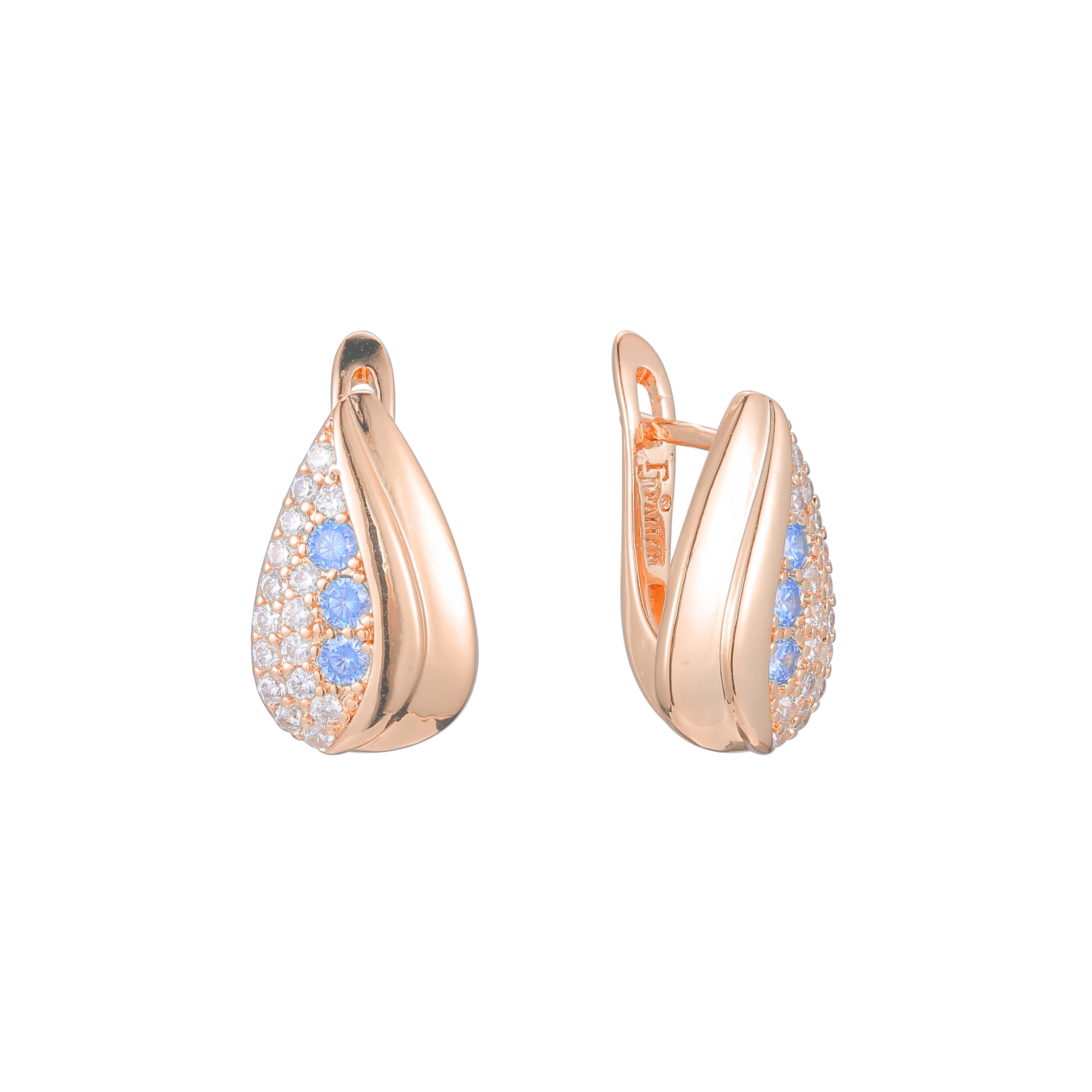 Aretes de racimo en Oro de 14K, Oro Rosa, baño de dos colores