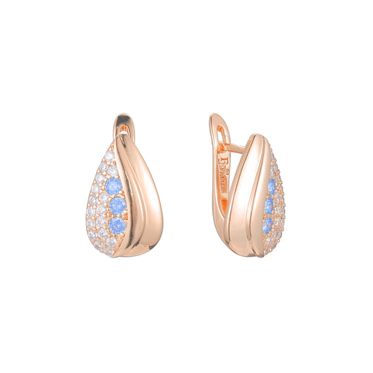 Cluster earrings in 14K Gold, Rose Gold, two tone plating colors