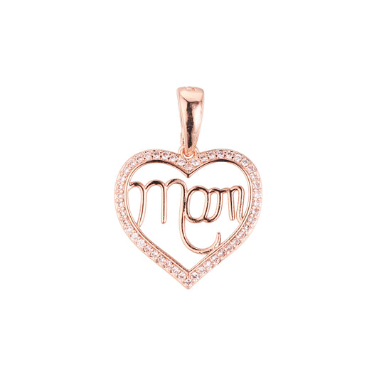 Rose Gold heart pendant of mom