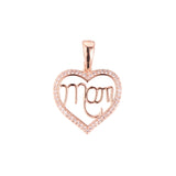 Rose Gold heart pendant of mom