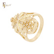 Pineapple flower shape cluster White CZs 14K Gold, Rose Gold Rings