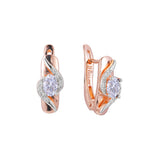 Cluster earrings in 14K Gold, Rose Gold, two tone plating colors