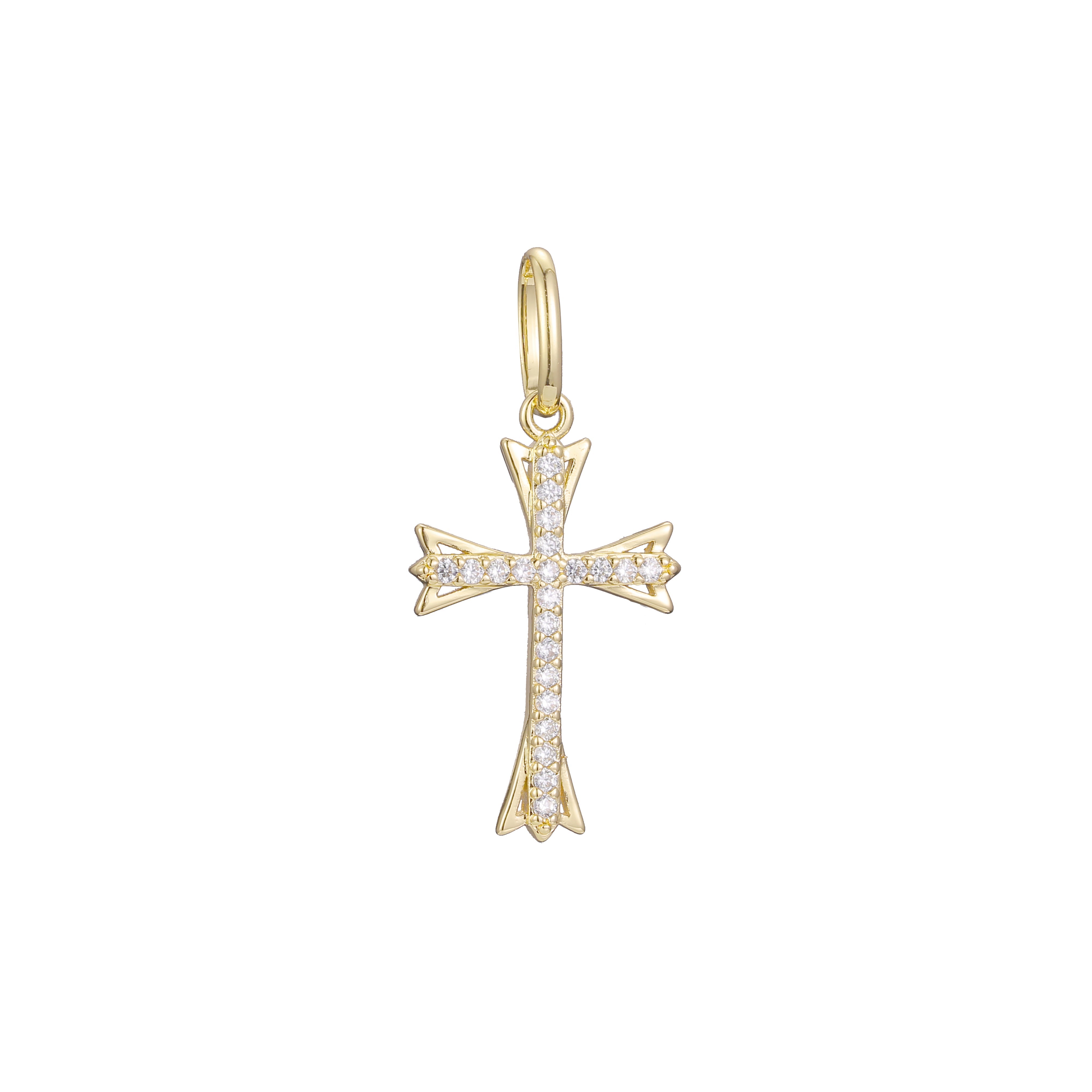 Colgante Cruz de Malta Latina en Oro Rosa bicolor, baño de Oro 14K colores