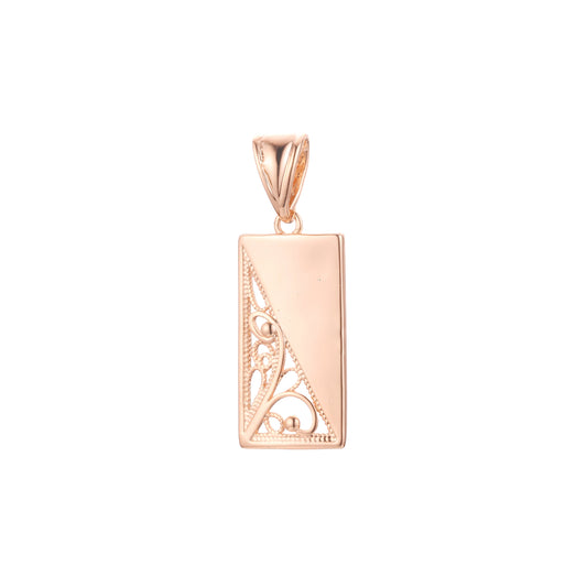 Dije en Oro Rosa, baño de Oro 14K colores