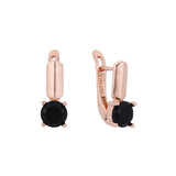 Solitaire round earrings in 14K Gold, Rose Gold plating colors