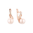 Pendientes de Perlas en Oro Blanco, baño de Oro Rosa colores