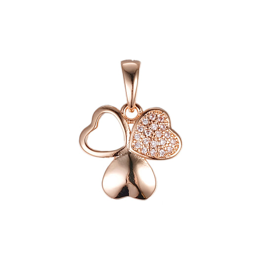 Pingente em ouro 14K, ouro branco, cores banhadas a ouro rosa