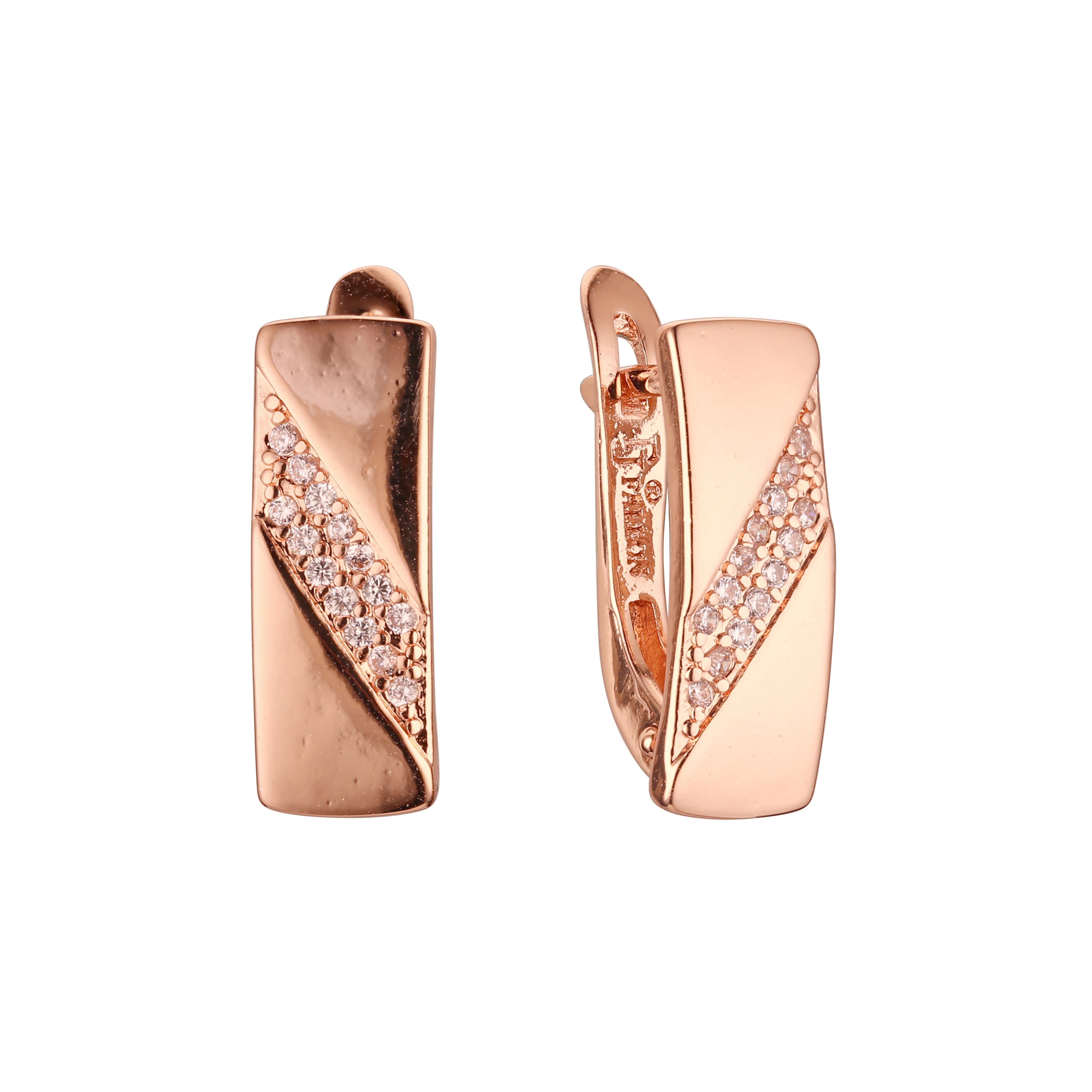 Earrings in Rose Gold, two tone plating colors