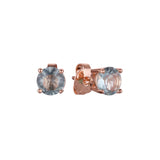 Solitaire Four claws colorful cz 14K Gold, Rose Gold, White Gold Stud earrings