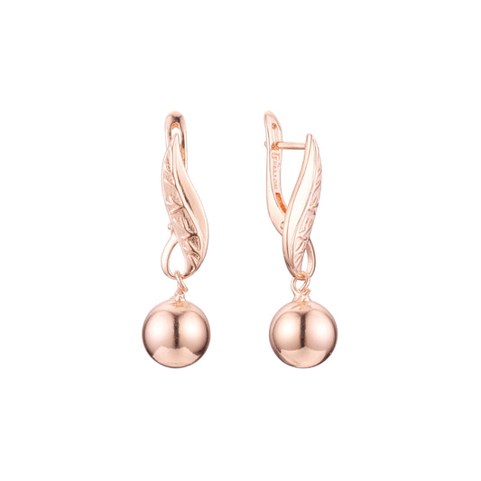 Beads earrings in 14K Gold, Rose Gold plating colors