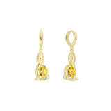 Aretes de oro de 14 k con solitario de serpiente