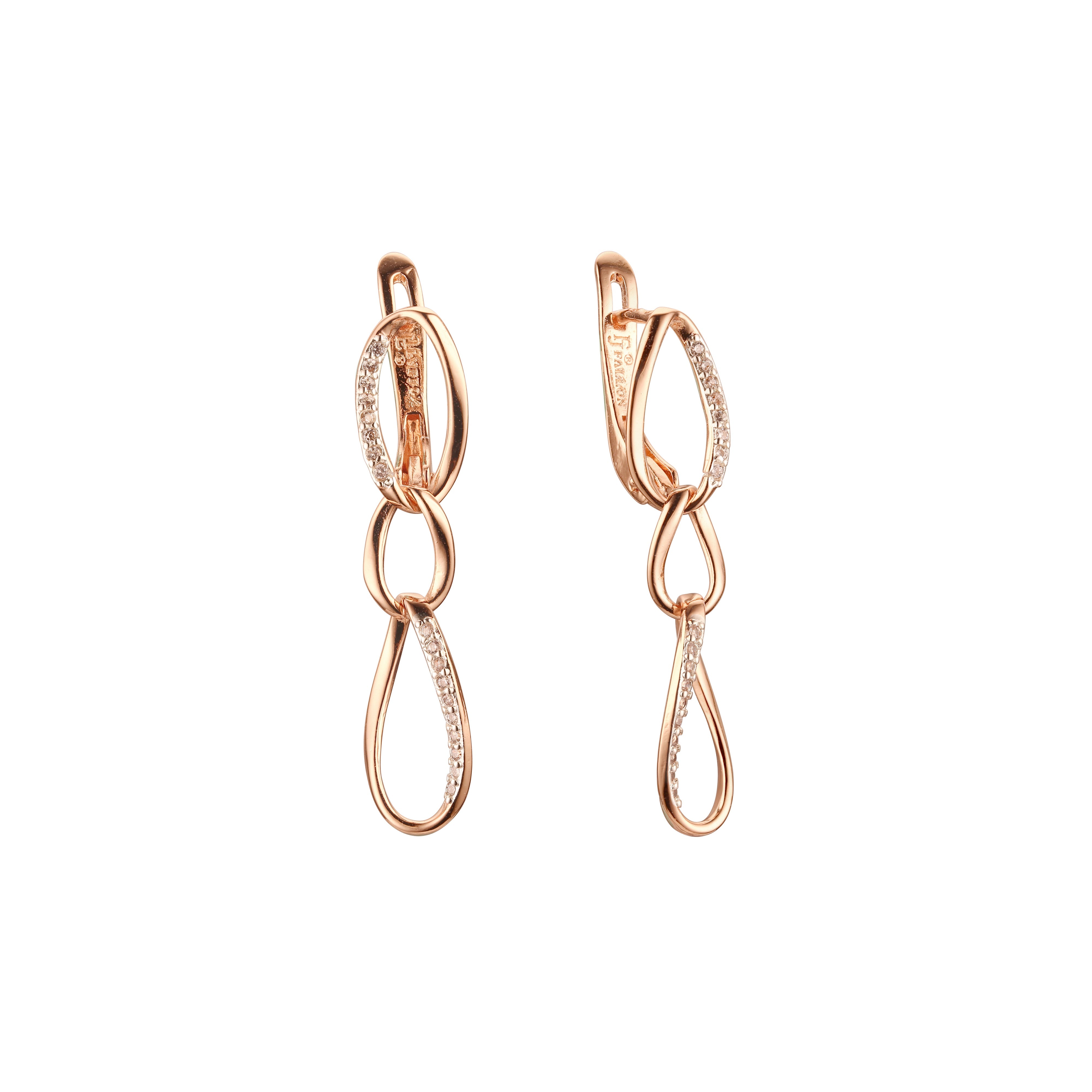 Rose Gold two tone chain link earrings