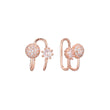 Aretes ear cuff tipo cluster en Oro de 14K, baño de Oro Rosa en colores