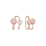 Cluster ear cuff earrings in 14K Gold, Rose Gold plating colors