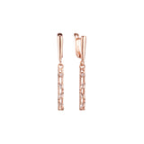 Aretes colgantes de racimo alto en Oro 14K, colores de baño de oro rosa