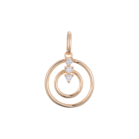 Pingente em ouro rosa, cores banhadas a ouro 14K