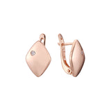 Solitaire earrings in 14K Gold, Rose Gold plating colors