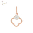 Clover in clover shape Rose Gold two tone pendant