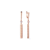 Pendientes solitarios altos en Oro de 14K, baño de Oro Rosa colores