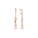 Pearl earrings in White Gold, Rose Gold plating colors