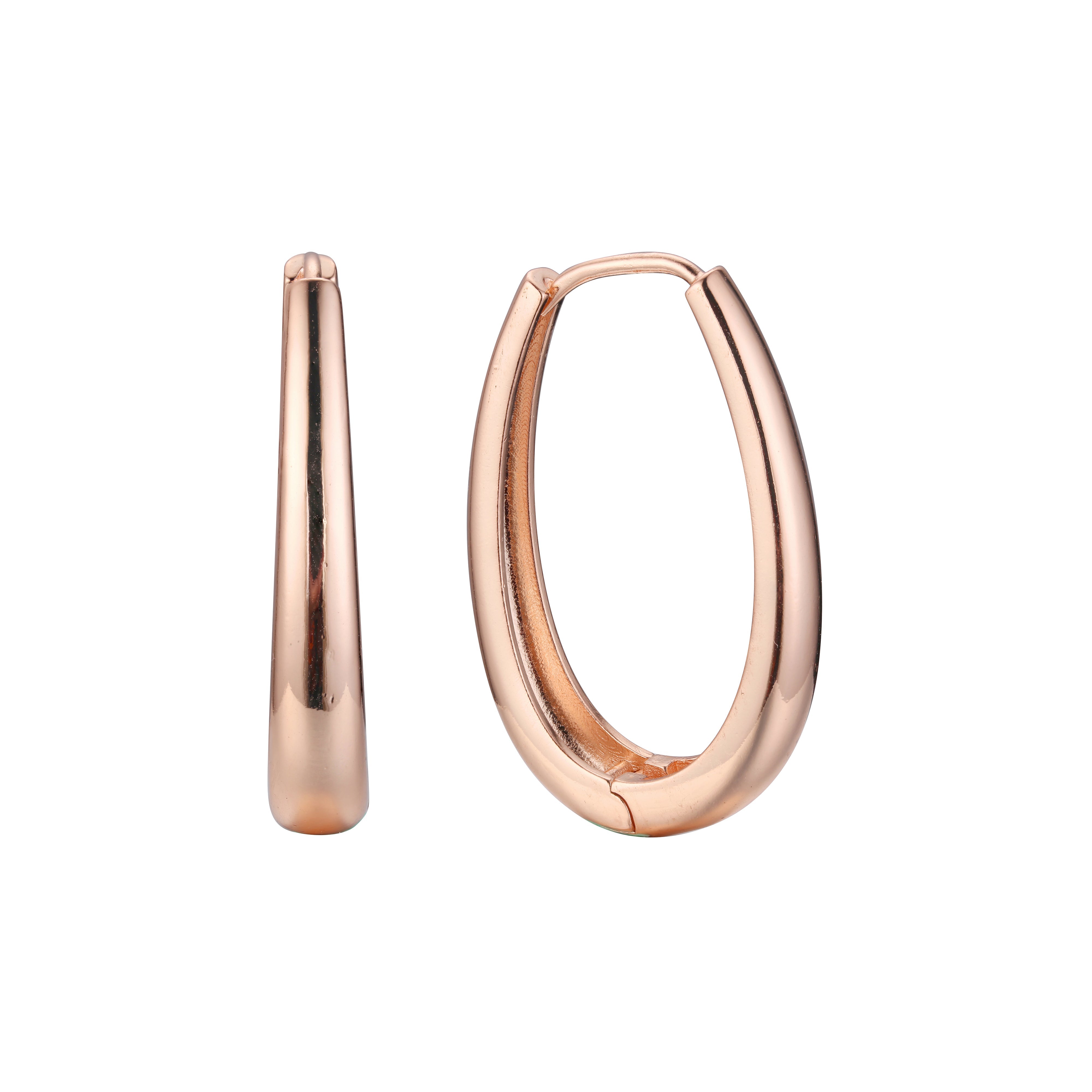 U Huggie earrings (2 sizes) in 14K Gold, White Gold, Rose Gold plating colors